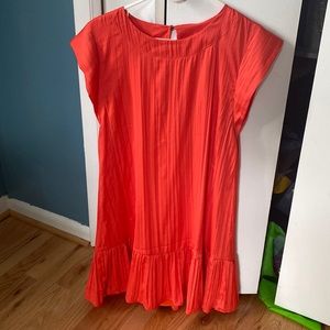 NWT Anthropologie Maeve XS orange red flounce dress